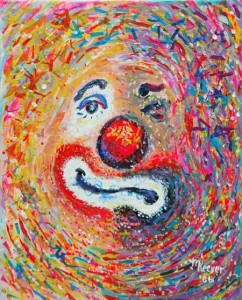 impressionist painting of clown